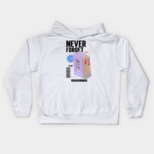 Never Forget Cassette Retro Vintage 60s 70s 80s 90s Kids Hoodie